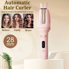 Upgraded Auto Rot Curling Iron 28mm 4 Temp Modes Anti Scald Fast Heat Hair Tool
