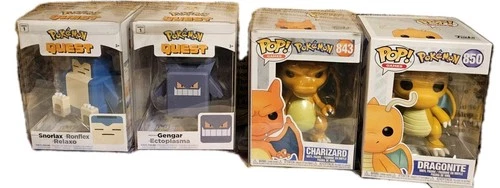 Funko Pop! Pokémon Charizard,Dragonite + Quest Gengar & Snorlax! *LOT Of 4*