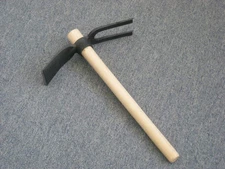 Dual Headed Weeding Hoe 2 Prong Cultivator! W/ Wood Handle! Brand New! Look!