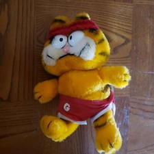 Vintage Fun Farm Dakin Garfield the Cat 9" Workout Jogger Plush sweatband shorts