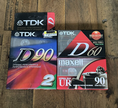 TDK D90 TDK 60 Maxwell Blank Audio Cassette Tapes Lot Of 4