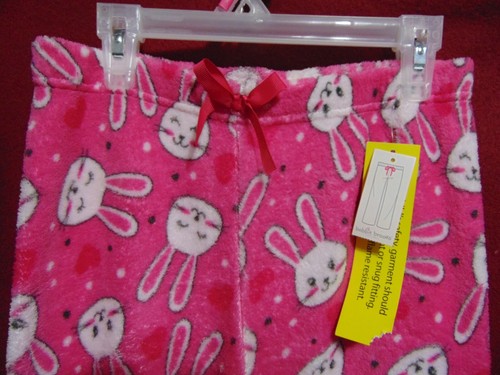 Girls Size XL(14/16) BUNNY RABBIT Flame Resistant Lounge Sleep Pants Bobbie Broo - Picture 5 of 7