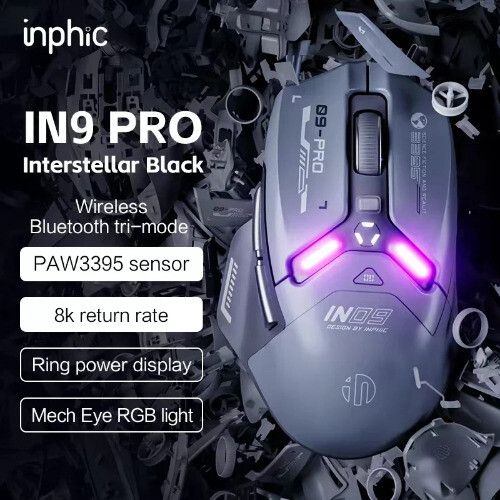 IN9 Wireless Bluetooth Gaming Maus Drei Modi Ergonomisch Makro RGB - Bild 7 von 16