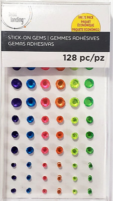 BEAD LANDING Value Pack Multicolor Adhesive Gems - 128 pc
