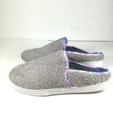 Dearfoams Women's Slippers Quilted Fabric Ladies Footwear Grey Size Large 9-10