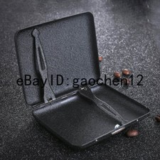 Portable Sand Black Metal Cigarette Case Double Sided Holder Regular Cigarettes