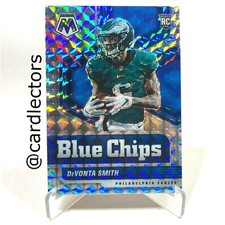 2021 Panini Mosaic Football DeVONTA SMITH Blue Chips #6 RC Silver PRIZM EAGLES