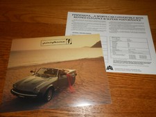 Pininfarina Fiat Spider 2000 80s Brochure Catalog Spec Sheet