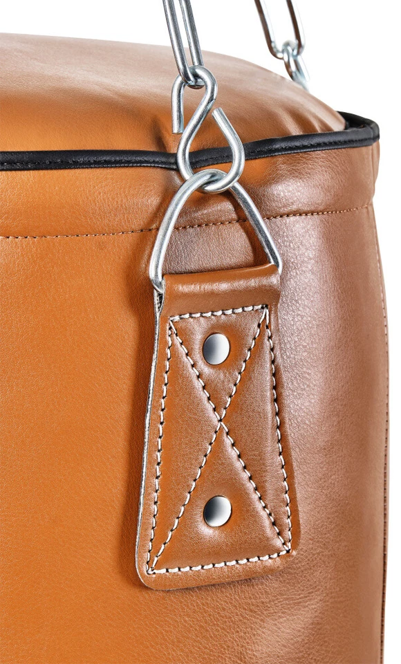 Retro Boxsack inkl. Heavy Duty Vierpunkt-Stahlkette I Kunstleder Punching Bag - Bild 3 von 4