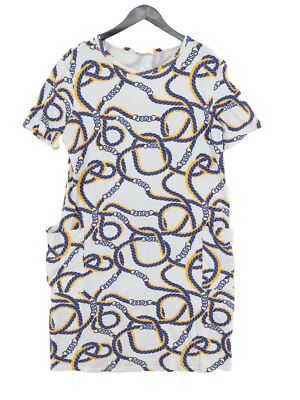 Zara Women's Midi Dress M White 100% Cotton T-Shirt Dress