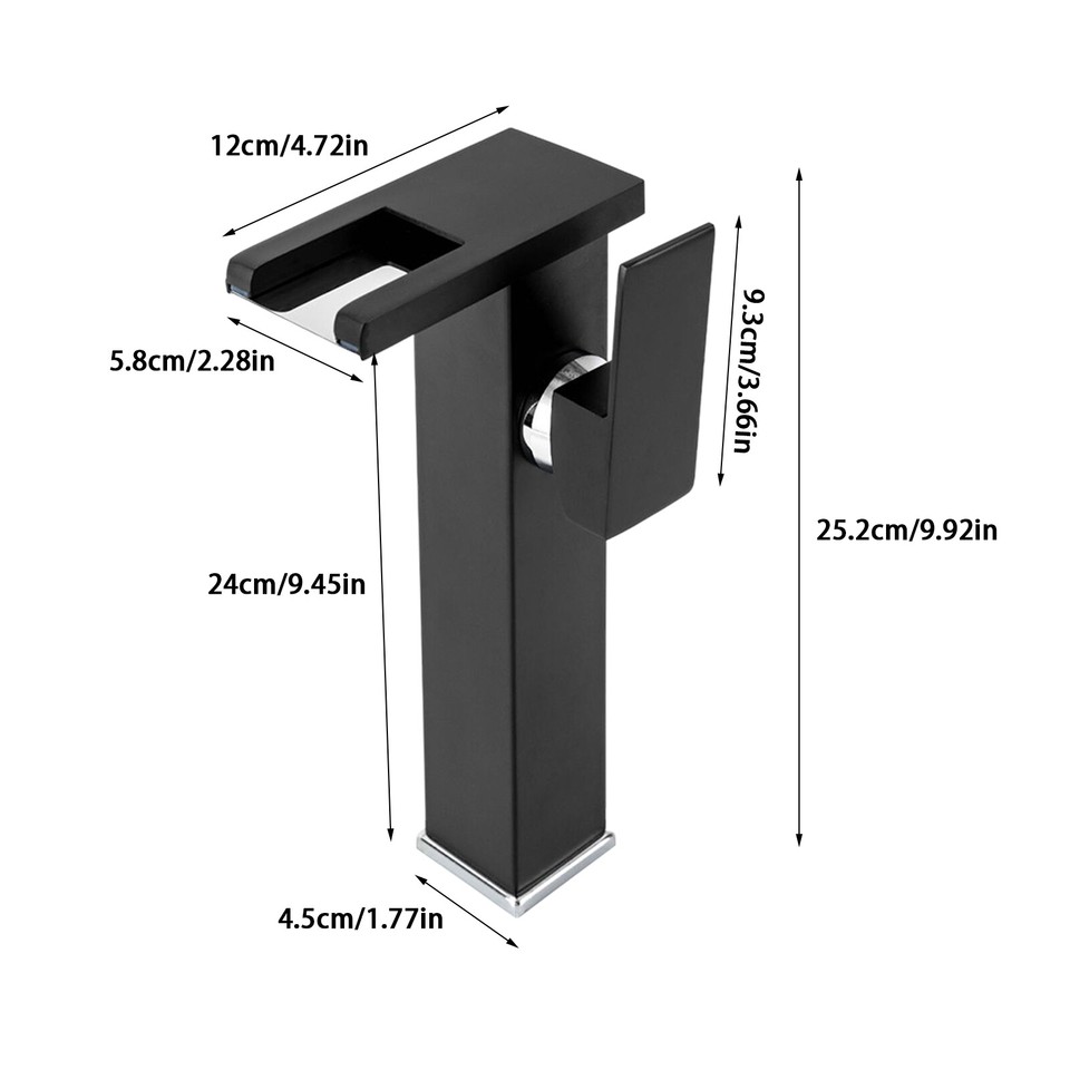 Bathroom Vessel Sink Faucet Filtration Vessel Tap LED Light 3 Color