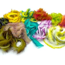 BARRED POLYCHROME RABBIT STRIPS - Hareline Fly Tying Zonker Fur Material NEW!