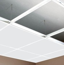 10m2 Suspended Ceiling Grid System Frame & White EasyClean Wipeable Tiles 600mm