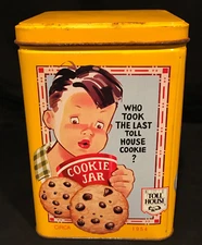 Nestle Toll House Chocolate Chip Cookies Yellow Gold Recipe Tin 4.5 x 4.5 x 6.5"