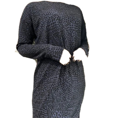 MARIMEKKO Moona Knit Straight Knee length Dress with Sleeves Abstract Pattern XS