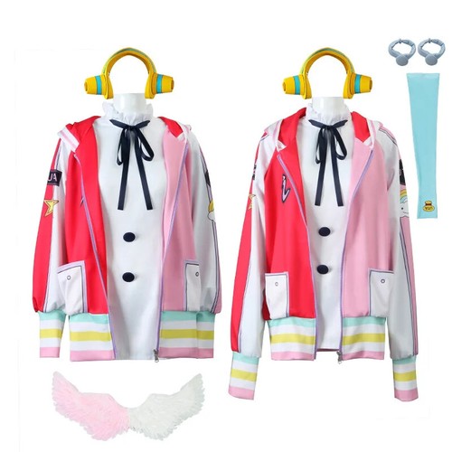 one-piece UTA Theatre Version Red Daughter Of Red Shanks Costume Set Wig Wings - Picture 4 of 30