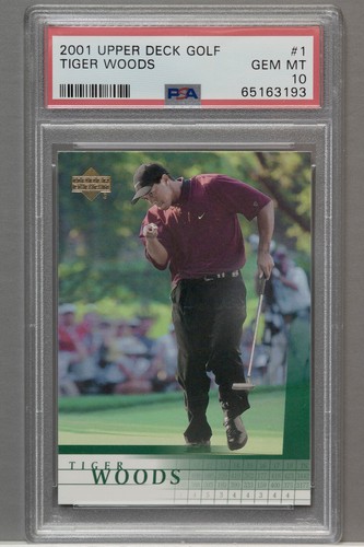 2001 Upper Deck Golf #1 Tiger Woods PSA 10 Gem Mint Rookie RC