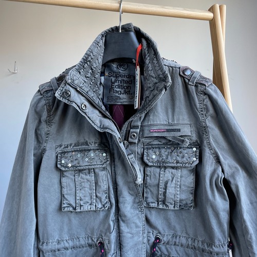 BNWT Superdry Womens Military Embellished Field Flag Jacket Size L - Picture 4 of 18
