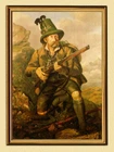The Hunter Hunting Picture by Georg Wachter Innsbruck Poacher A3 587 Framed
