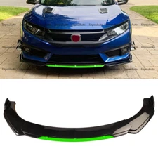 For Honda Accord Universal Front Bumper Lip Spoiler Splitter Gloss Black Green
