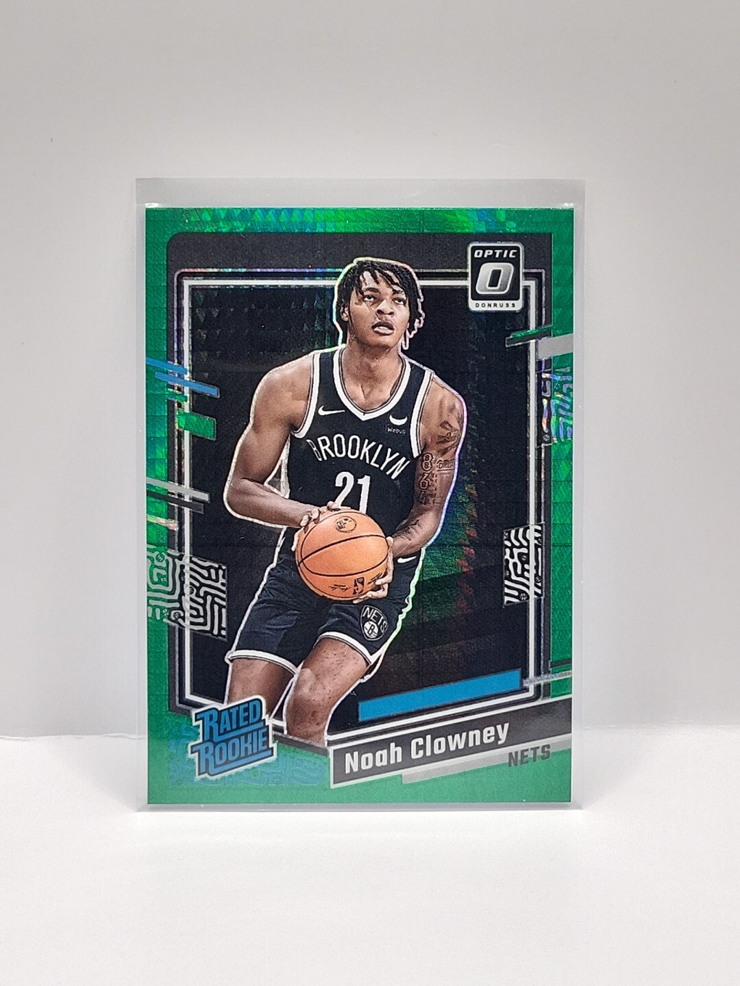 2023-24 Donruss Optic Noah Clowney Green Hyper Prizm Rated Rookie RC #205 Nets