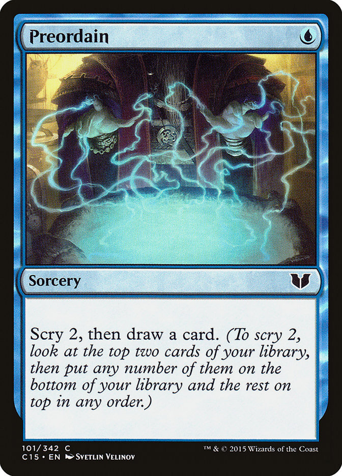 1x Preordain - NM - Commander 2015 - SPARROW MAGIC mtg