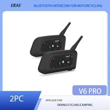V6 Motorcycle Helmet Bluetooth Intercom  1200M 2 People Full Duplex Headset 2PC