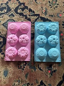 3 Sets 6 Cavity Silicone Mixed Flower Soap Or  Bath Bombs Molds ...