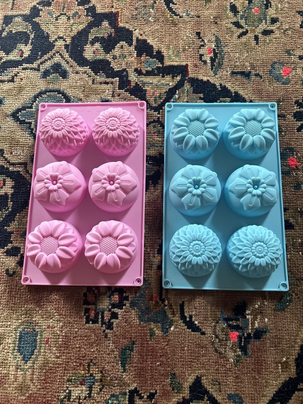 3 Sets 6 Cavity Silicone Mixed Flower Soap Or  Bath Bombs Molds ...
