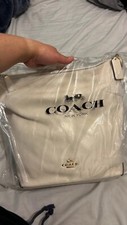 BNWTS COACH Abby Cargo Cream Whiteleather Duffle/Shoulder/crossbody Bag.