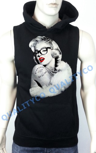Para Hombre De Marilyn Monroe Nerd Chaleco Negro Con Capucha Sudadera  Gimnasio Entrenamiento Chaleco motero | eBay