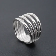 Solid 925 Sterling Silver Band Ring Statement Handmade Jewelry Ring All Size