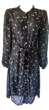MONSOON black star print chiffon shirtwaister dress, 8, Vgc, perfect beach dress