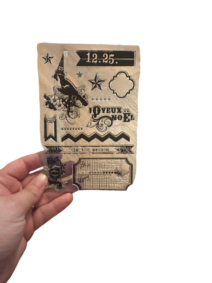 Conjunto de selos My Minds Eye All Is Bright acrílico Natal Noel - Imagem 3 de 4