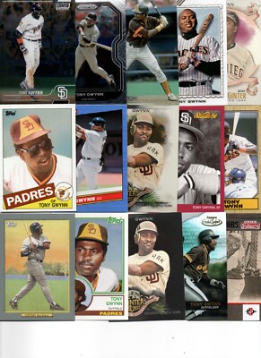 Tony Gwynn SUPER 25 count BASEBALL Card Lot w/ Inserts SAN DIEGO PADRES HOF 4