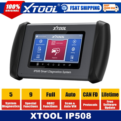 XTOOL IP508 5 Systems Diagnostic Scanner All OBD2 Functions Lifetime Free Update