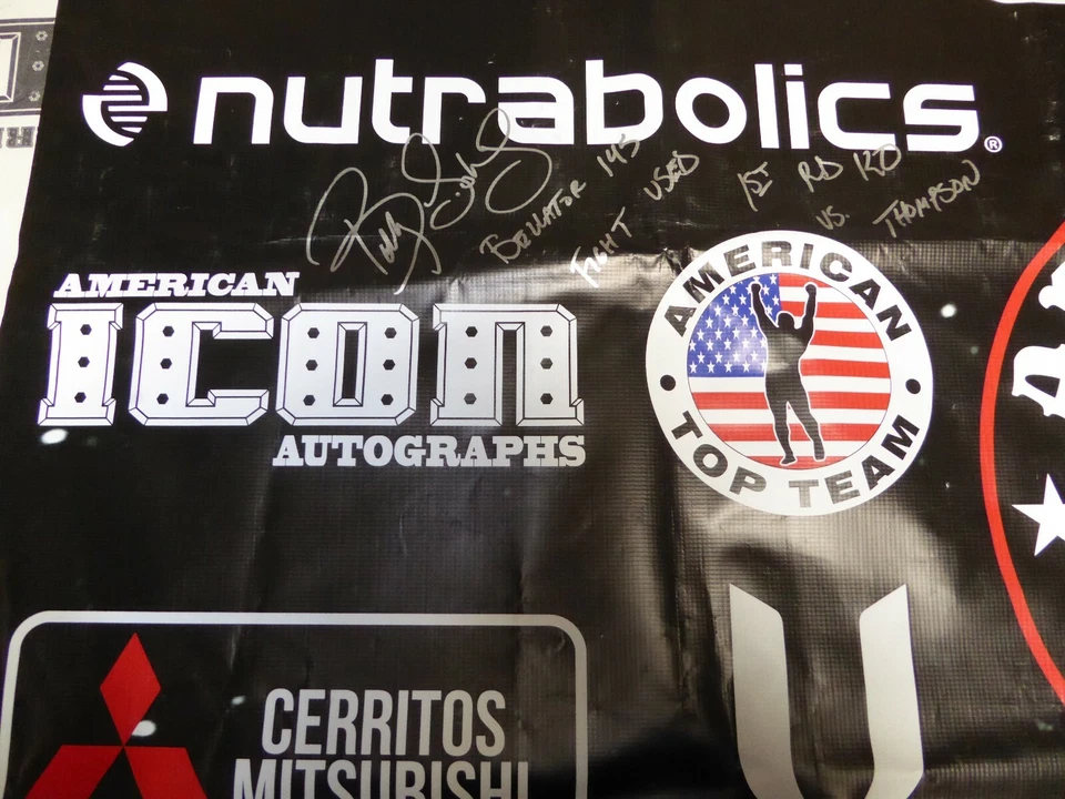 Bobby Lashley Firmado Bellator MMA 145 Lucha Usado 4x6 Banner PSA/DNA CERTIFICADO DE AUTENTICIDAD WWE Automático Foto 2 de 4