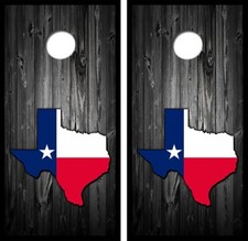 Texas State Shaped Flag Cornhole Board Wrap LAMINATED Decal Vinyl Sticker 3485