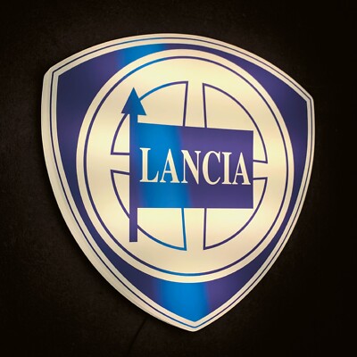 LANCIA BADGE 2000 LED ILLUMINATED LIGHT BOX SIGN GARAGE PETROL GAS & OIL STRATOS