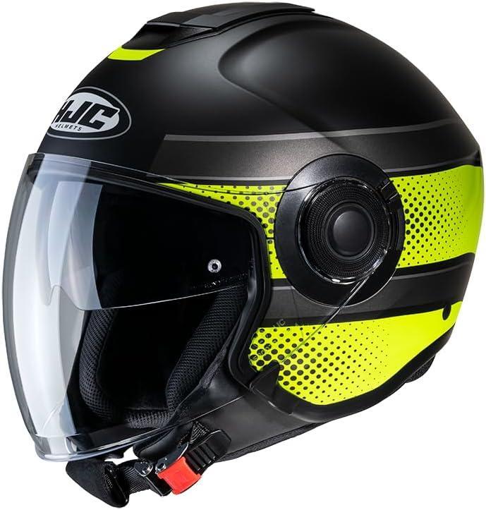 Casco Jet HJC Modello I40 Tolan Nero Grigio Giallo Opaco Taglia M