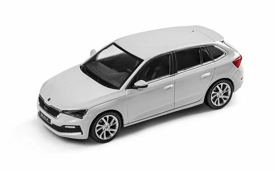 Original Skoda Scala Modellauto 1:43 Moon Weiß Metallic Moonweiss