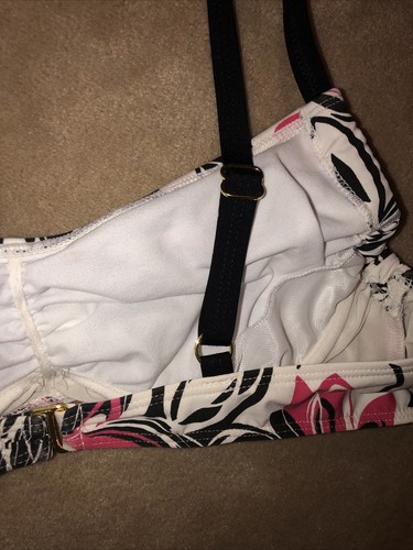 Athena Damen-Bikinioberteil mit Blumenmuster nur Größe 12 weiß, rosa, schwarz - Bild 8 von 18