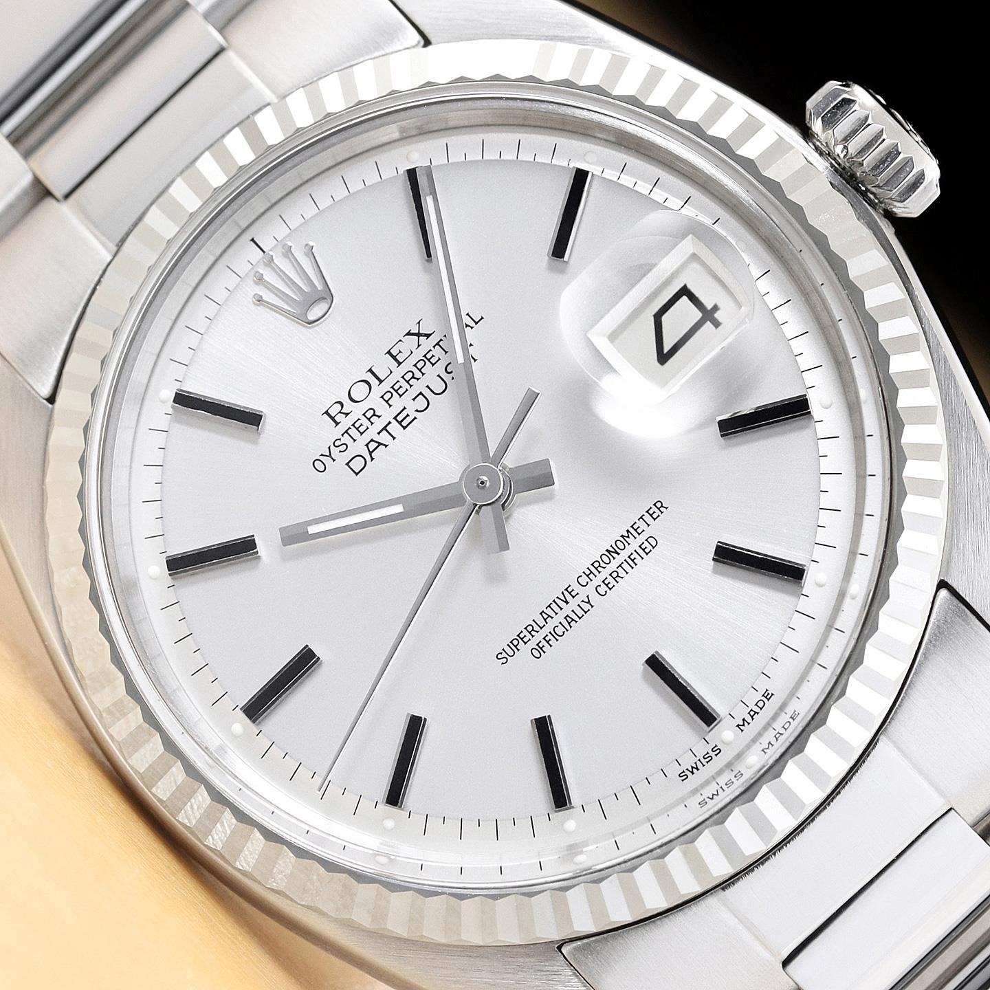 ROLEX DATEJUST 1601 18K WHITE GOLD