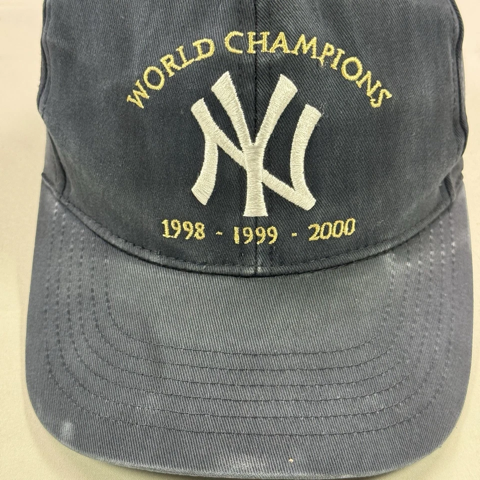 Vintage MLB New York Yankees World Champions Hat - 1998 1999 2000 - Distressed - Image 3 of 4