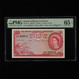 1958 64 British Caribbean Territories 1 Dollar Pick#7c PMG 65 EPQ Gem UNC