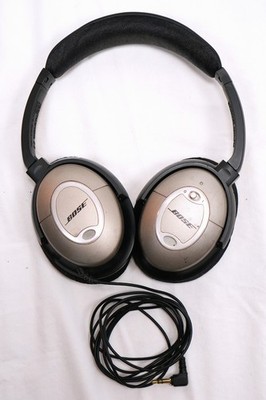 Bose QuietComfort QC2 Noise Cancelling Headphones w/ Case Cable Tested Works