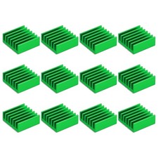 12 Pcs Heatsink 14x14x6mm Aluminum Heat Sink with Thermal Blue Sticker Green