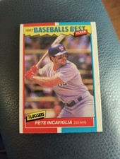 PETE INCAVIGLOA 1987 FLEER BASEBALLS BEST SLUGGER AND PITCHERS #21 OF 44 