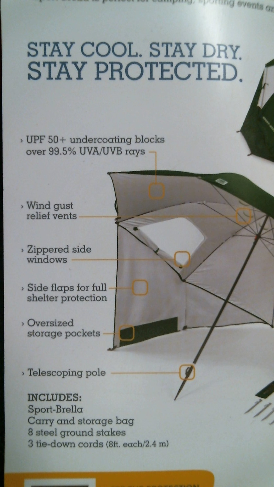 Sport-Brella Portable All-Weather & Sun Umbrella 8 ft. Canopy, RED (00700)FS