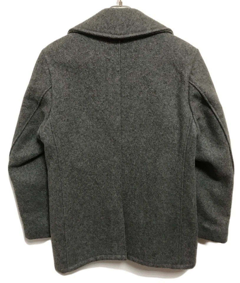 Schott 740N Pea Coat Gray Wool Size 38 Made in USA Heavy Melton - Image 4 of 4